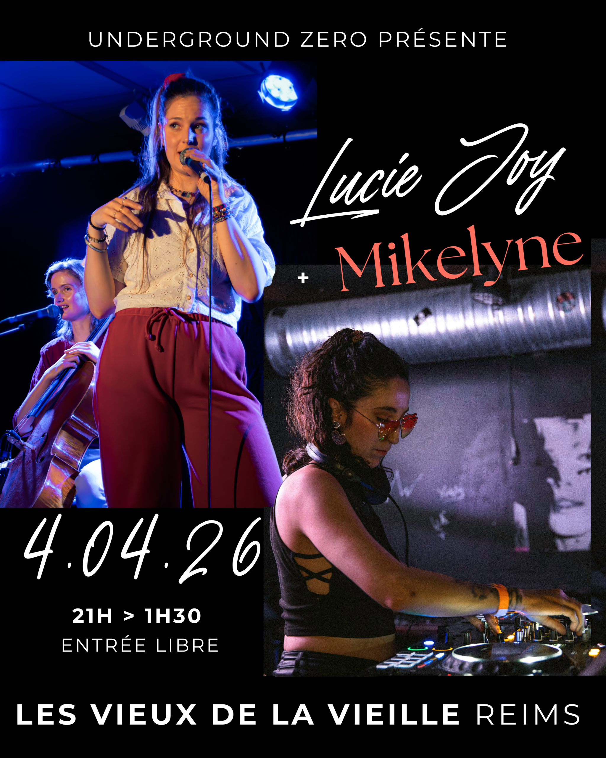 Lucie Joy + Mikelyne aux Vieux de la Vieille Reims affiche
